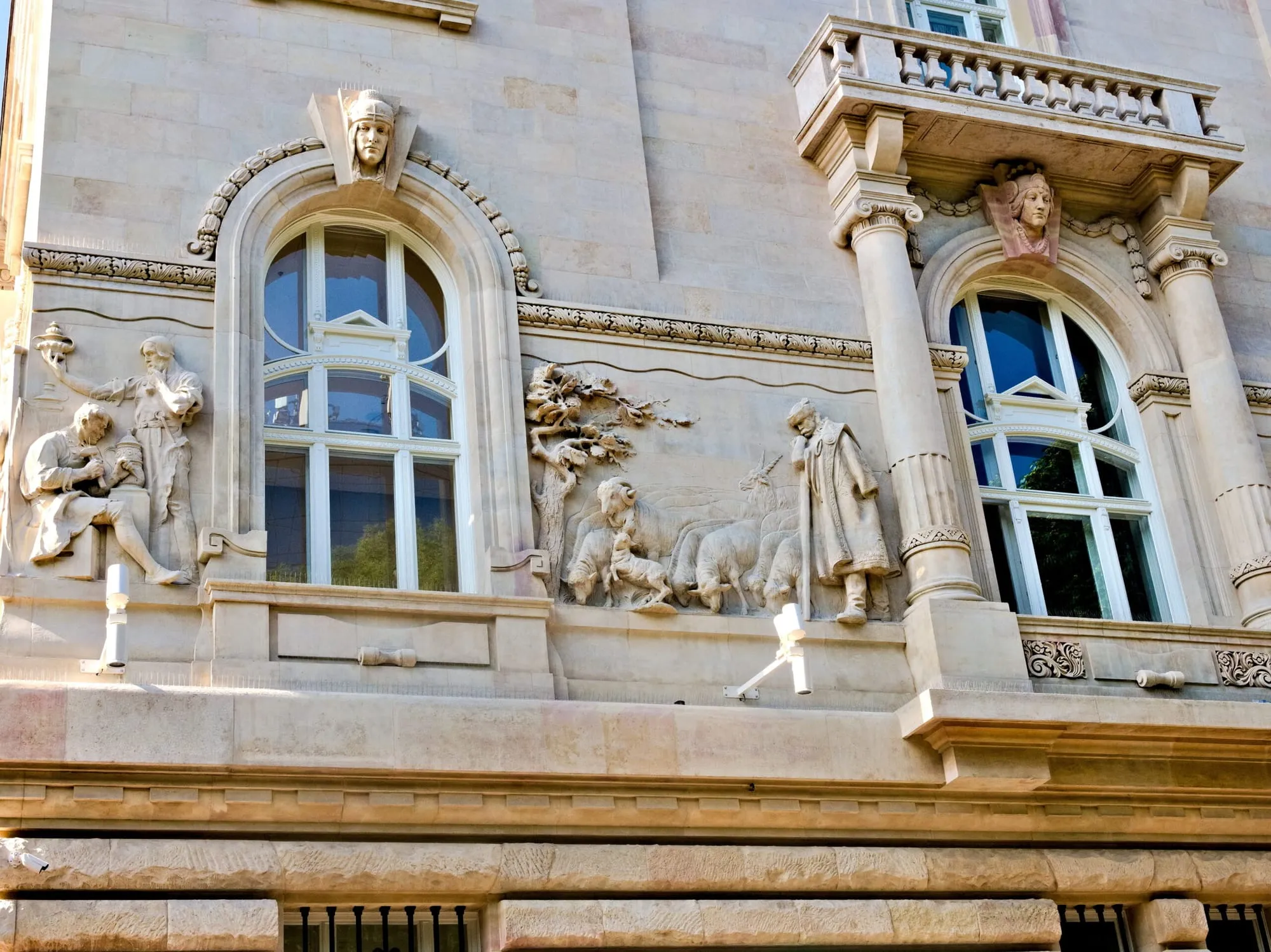 Reliefs on the National Bank building